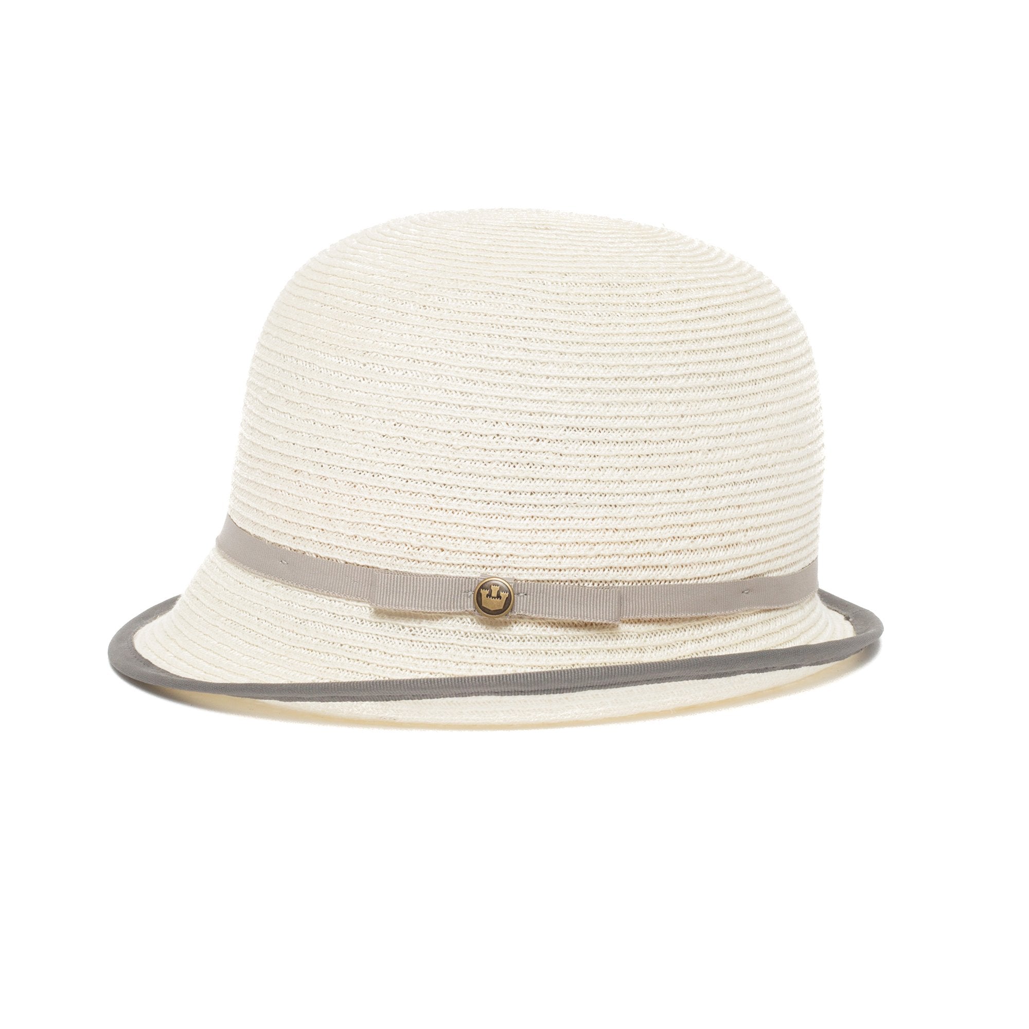 Goorin Bros. brown eyed girl straw cloche hat Stone side view