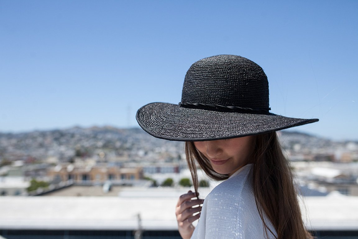 Goorin Bros. desert sun straw floppy hat Black Lifestyle Womens