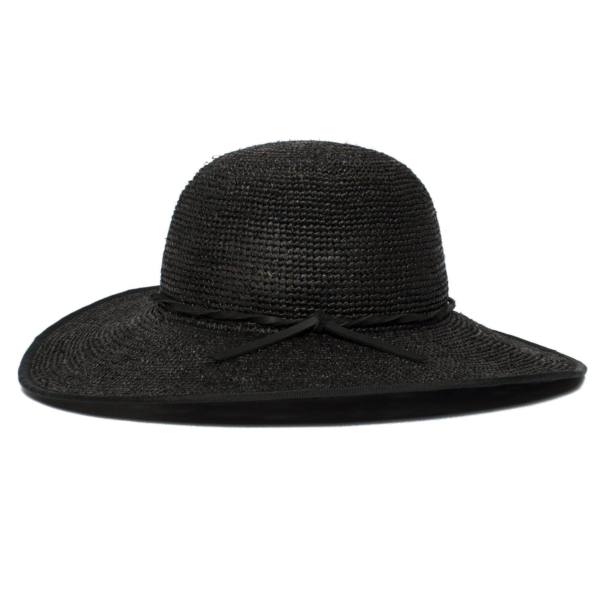 Goorin Bros. desert sun straw floppy hat Black side view