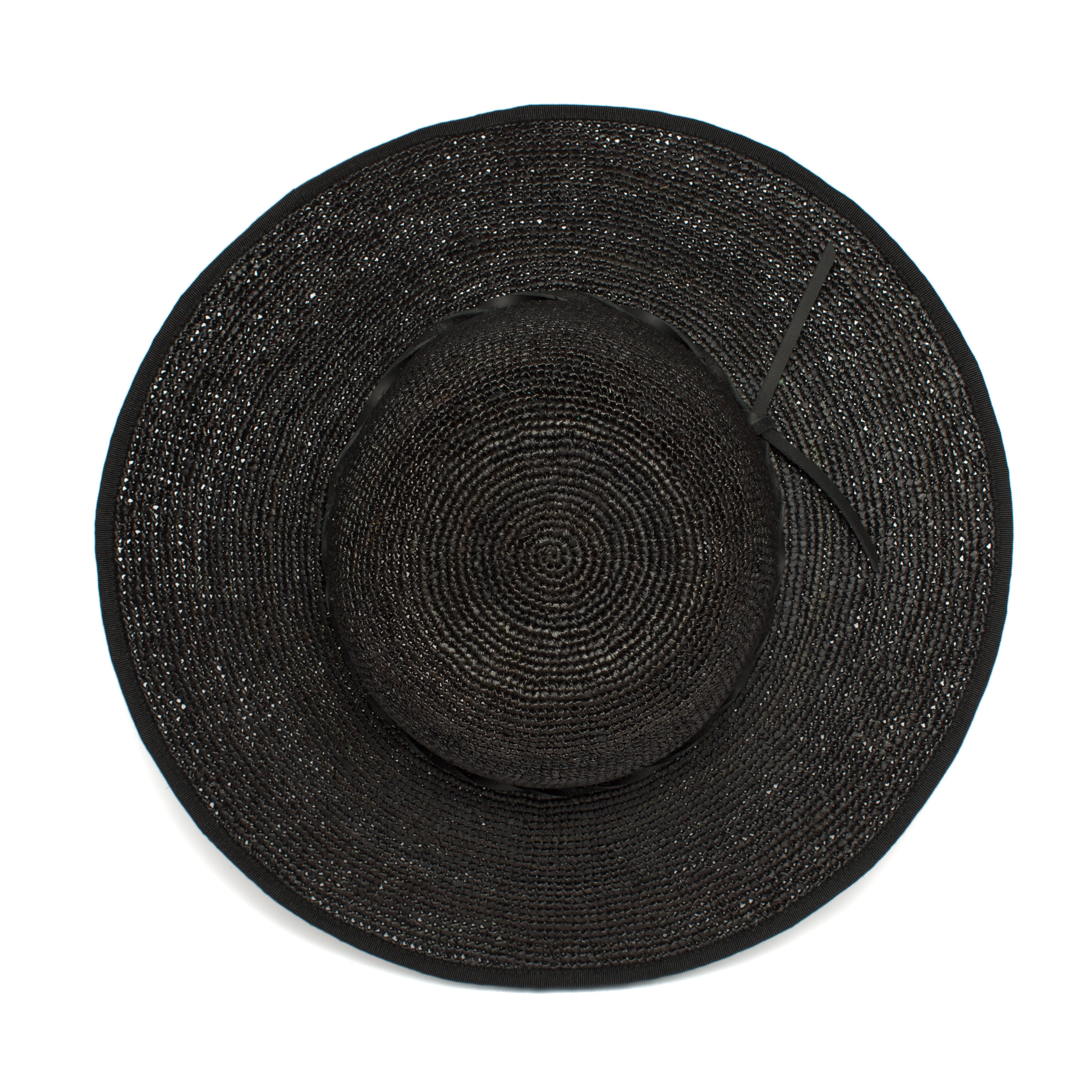 Goorin Bros. desert sun straw floppy hat Black top view