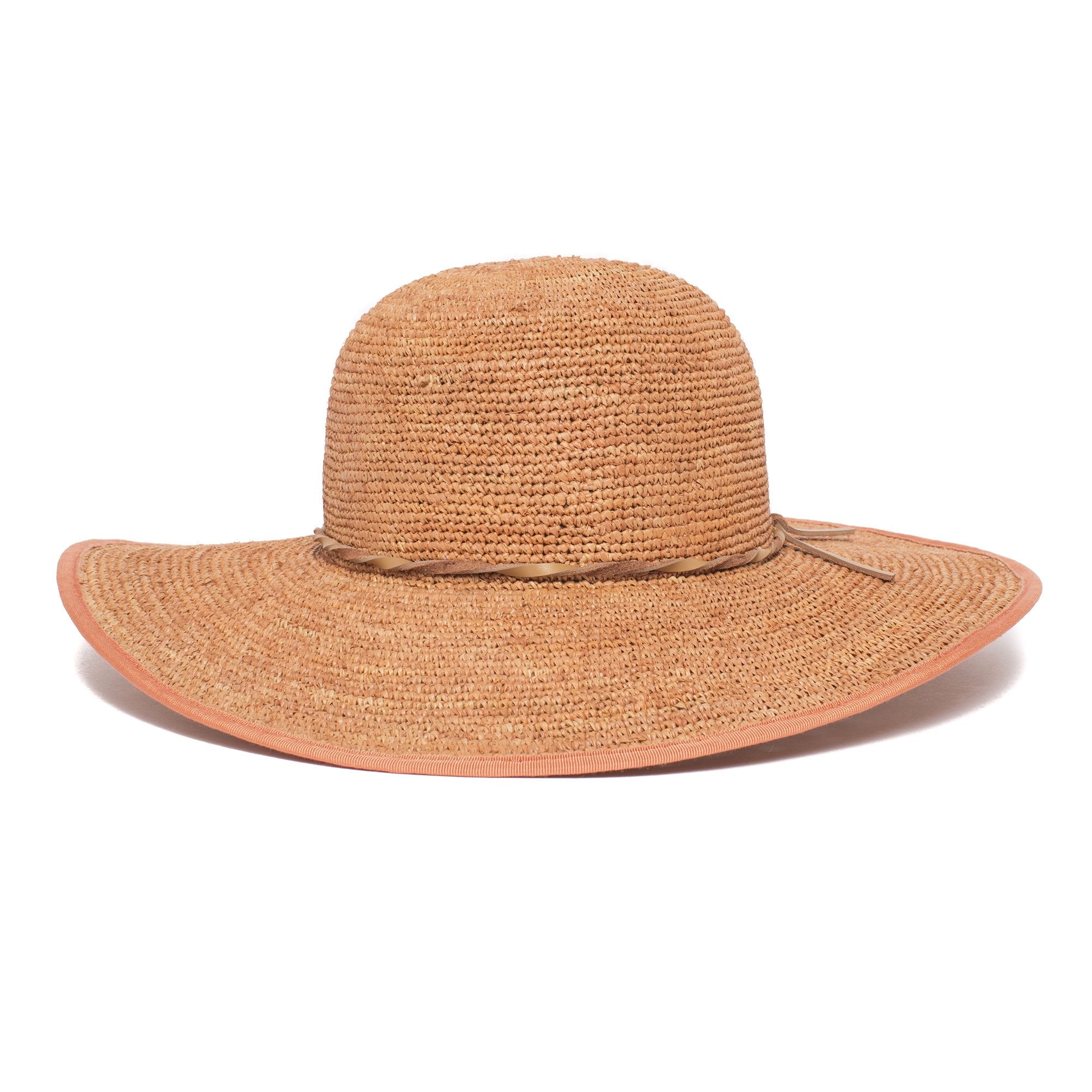 Goorin Bros. desert sun straw floppy hat Coral front view