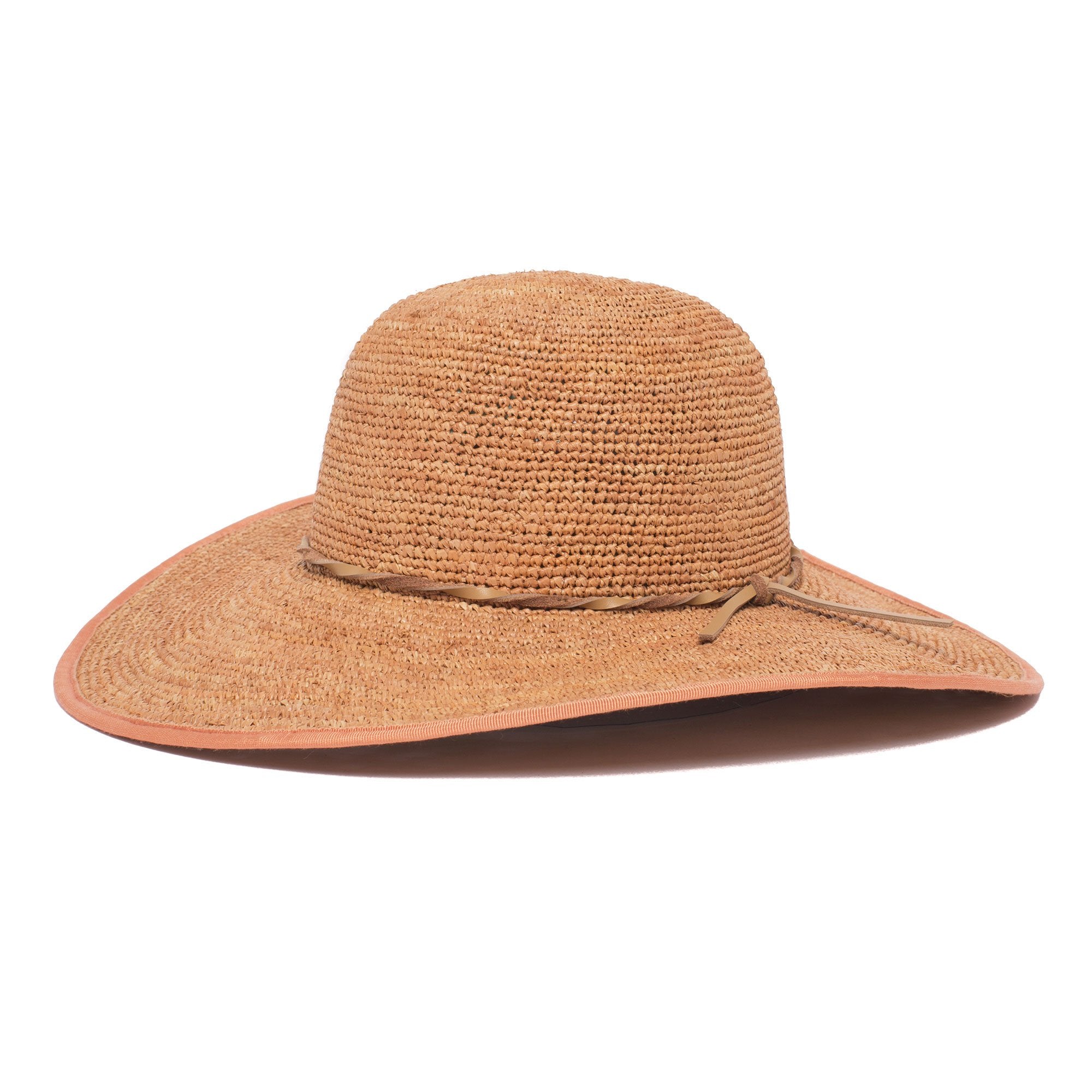 Goorin Bros. desert sun straw floppy hat Coral left side view