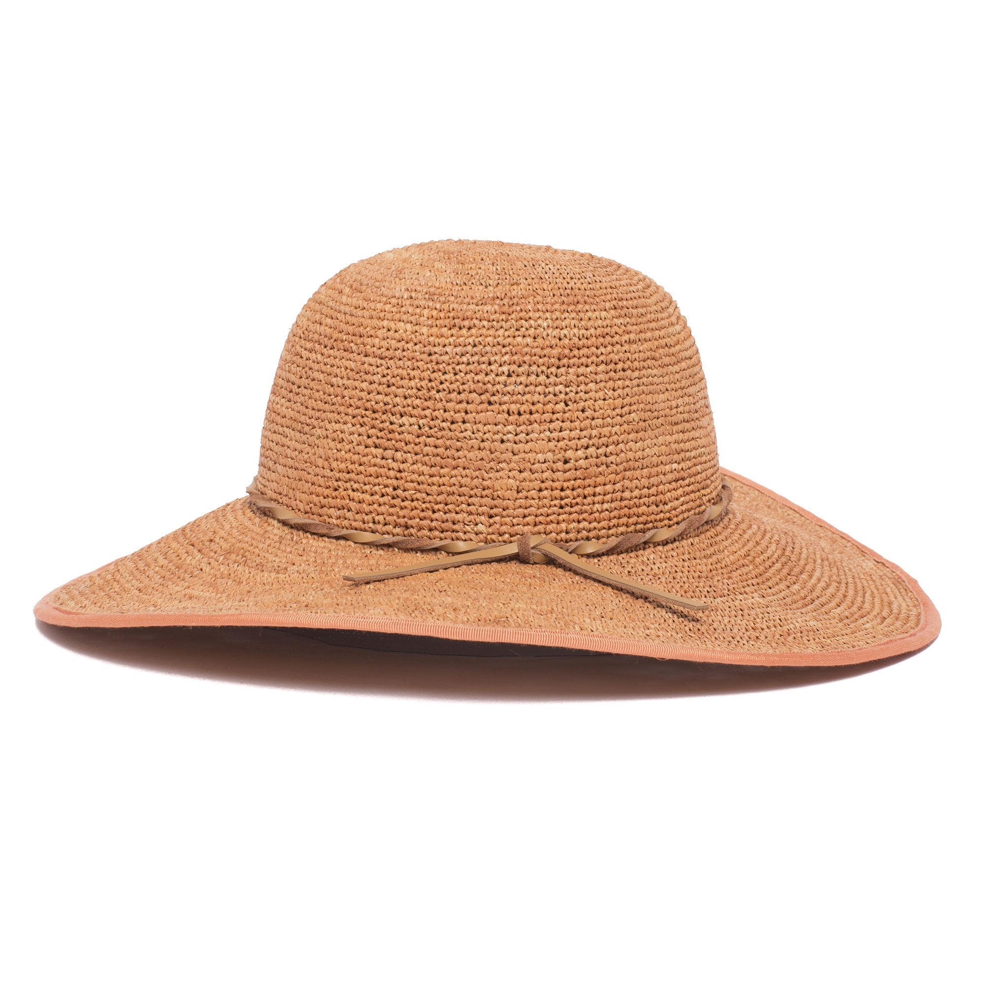 Goorin Bros. desert sun straw floppy hat Coral side view