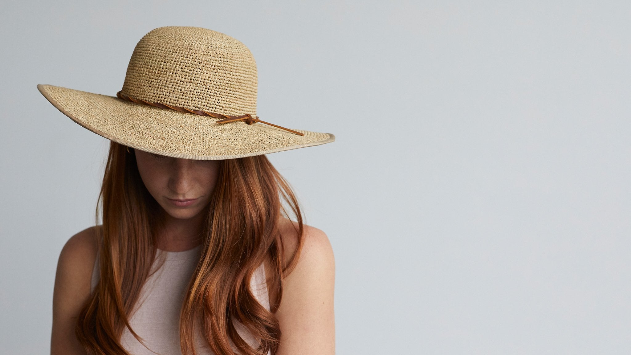 Goorin Bros. desert sun straw floppy hat Natural hero shot on female model