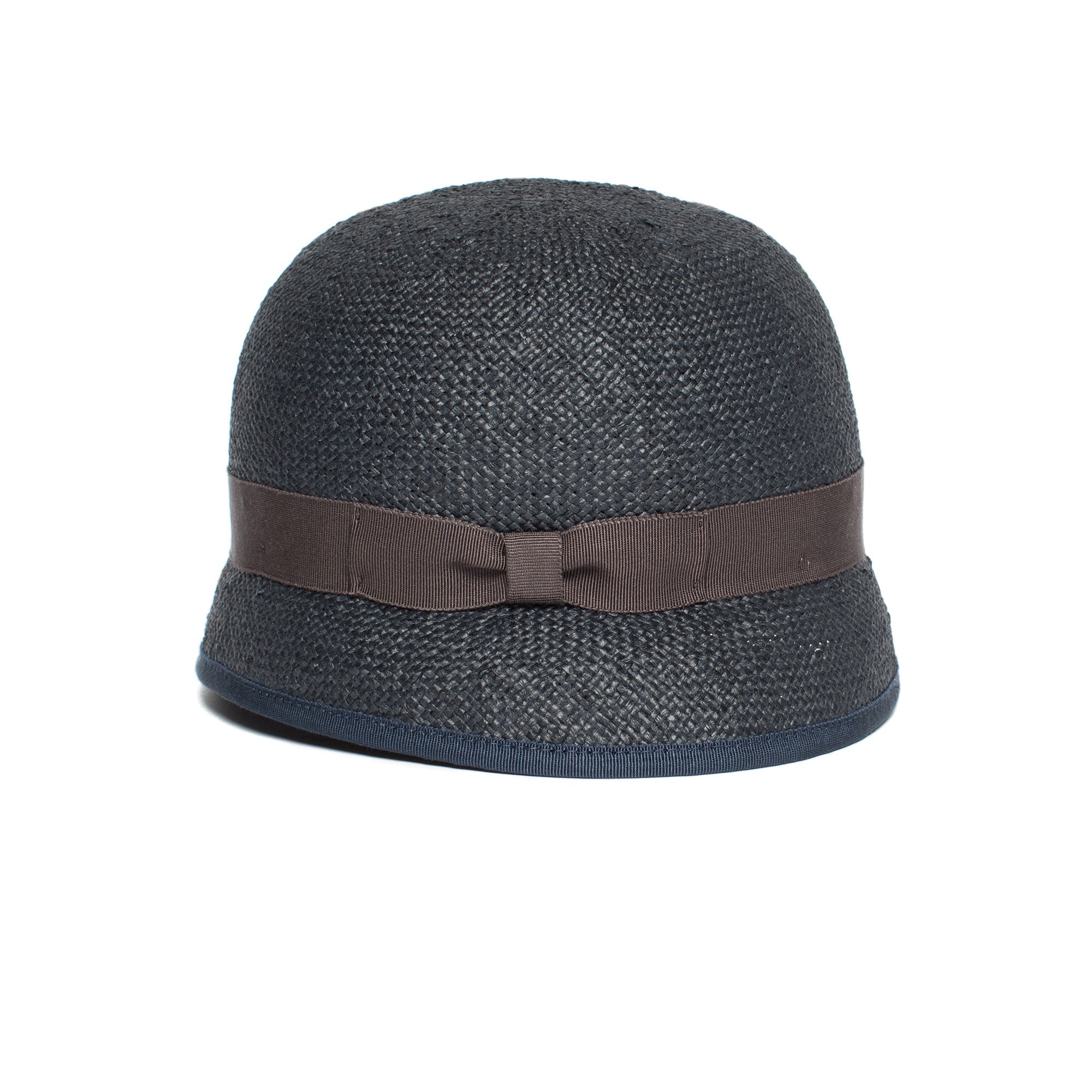Goorin Bros. sugar cane straw cloche hat Navy side view
