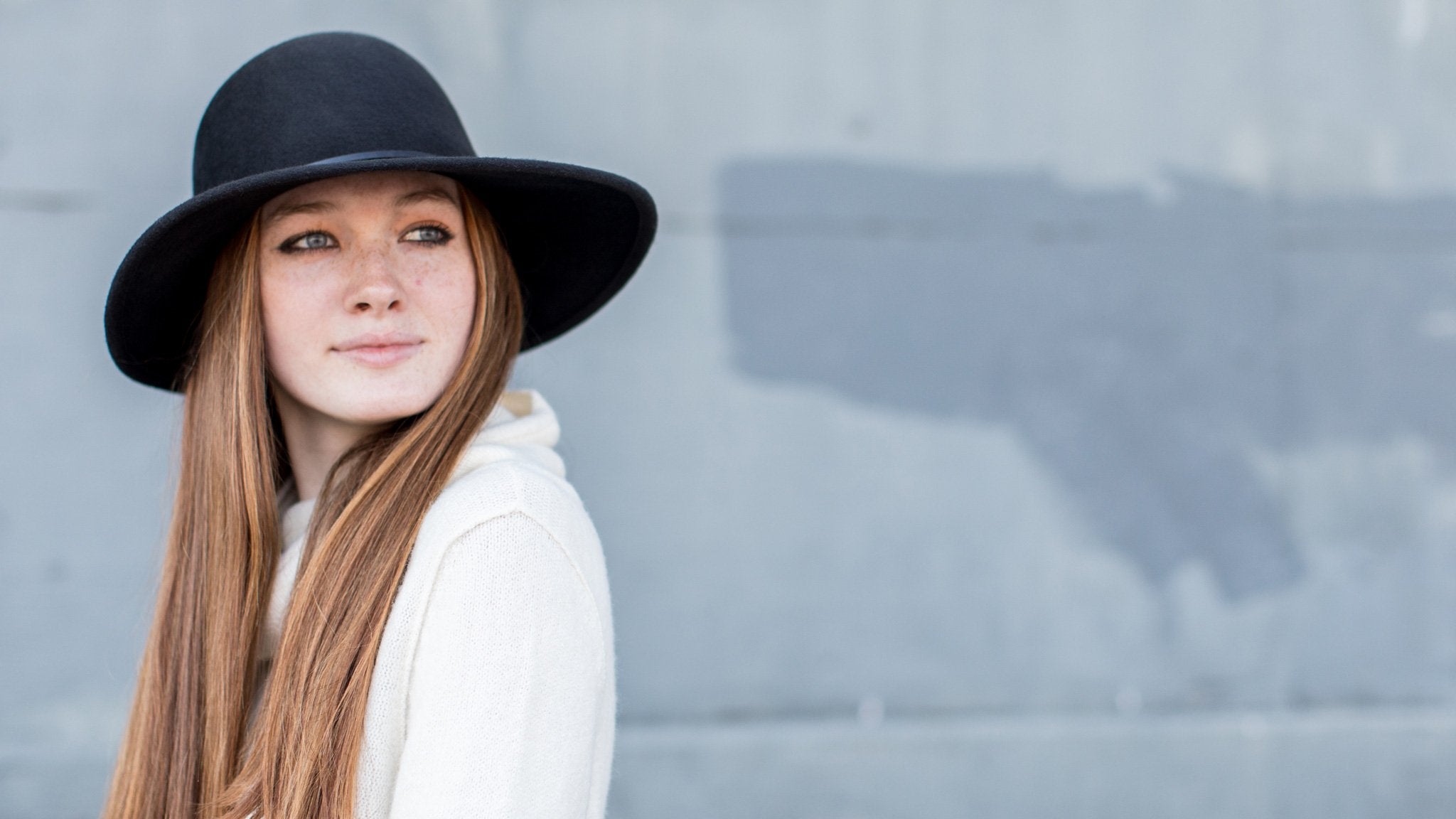 Goorin Bros. cakewalk wool blend asymmetric cloche hat Black hero shot on female model