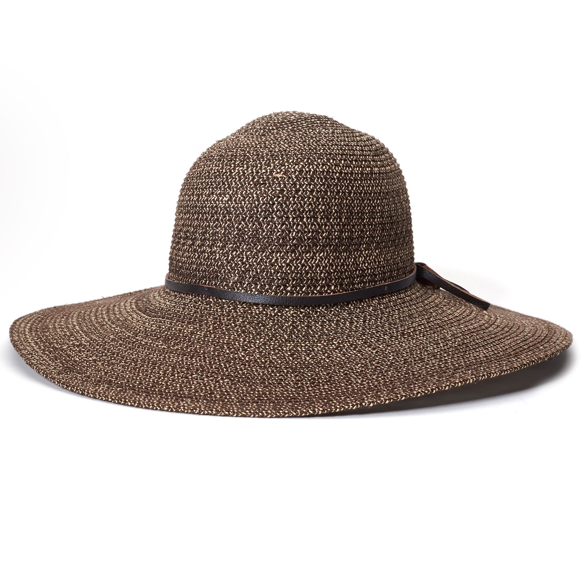 Goorin Bros. shalone straw floppy hat Brown front view