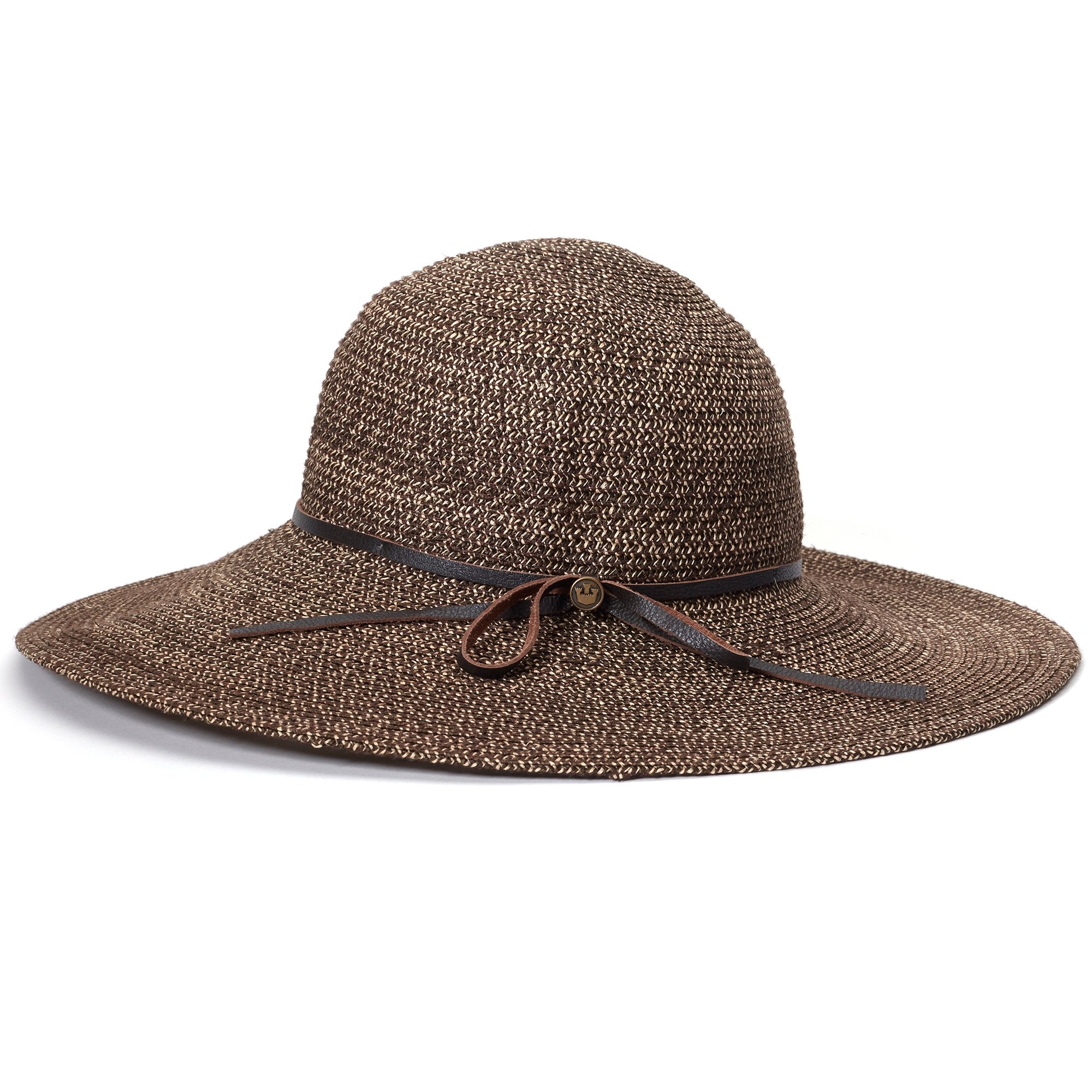 Goorin Bros. shalone straw floppy hat Brown side view