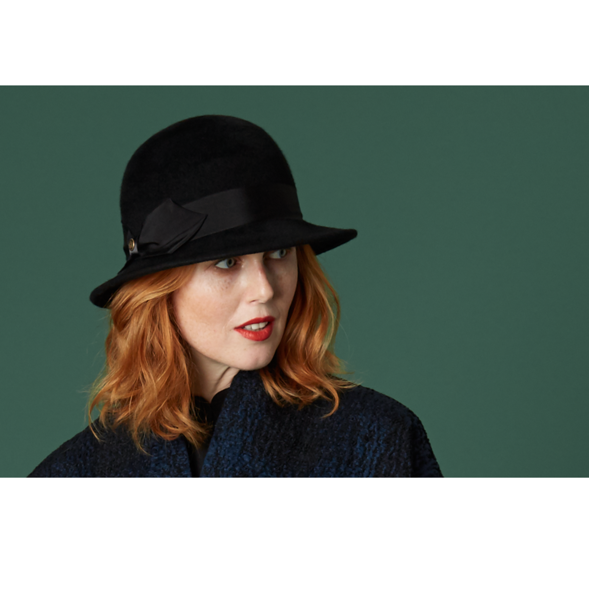 Goorin Bros. rochelle 100% wool blend cloche hat Black womens styling