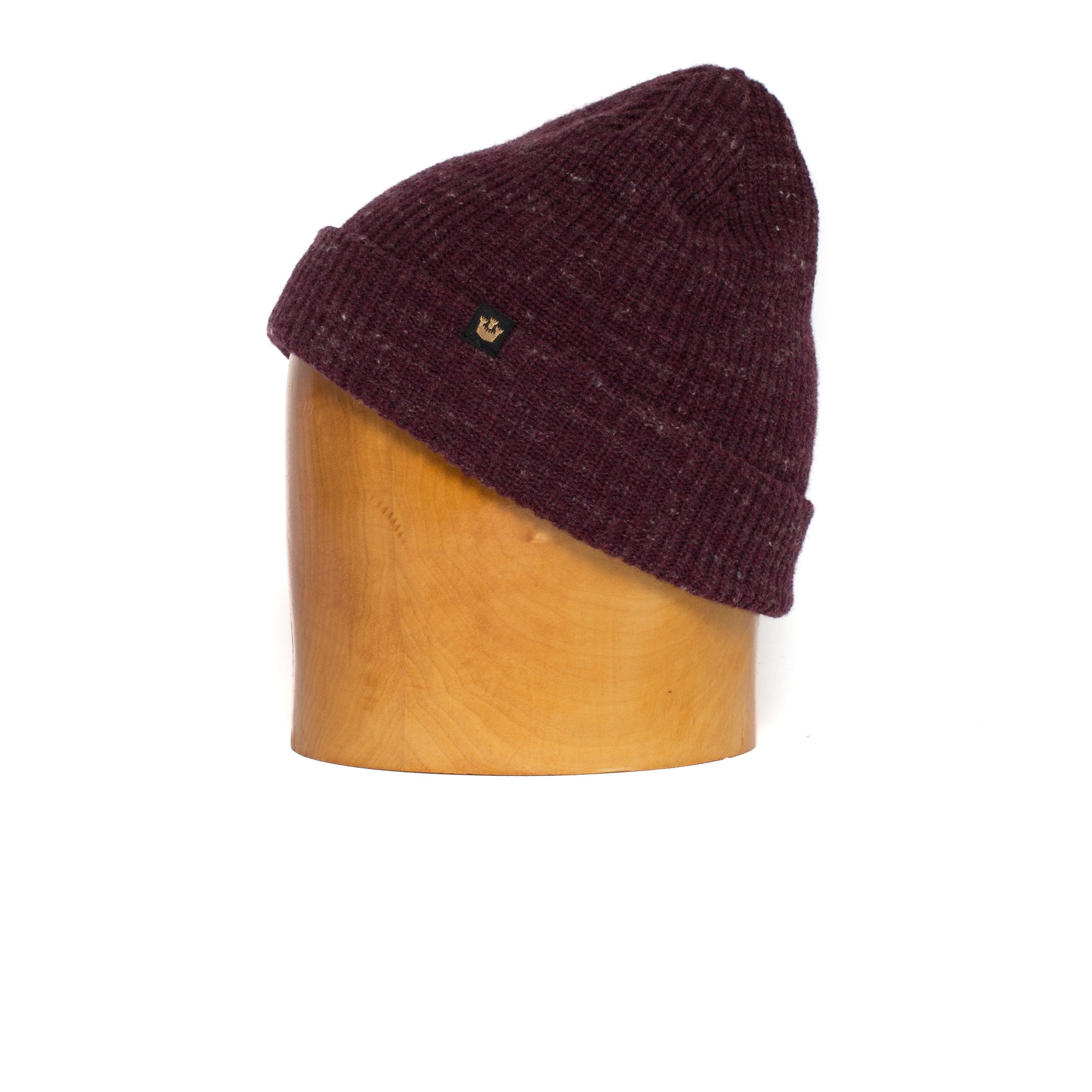 Goorin Bros. winter cruise wool ribbed beanie Maroon side view