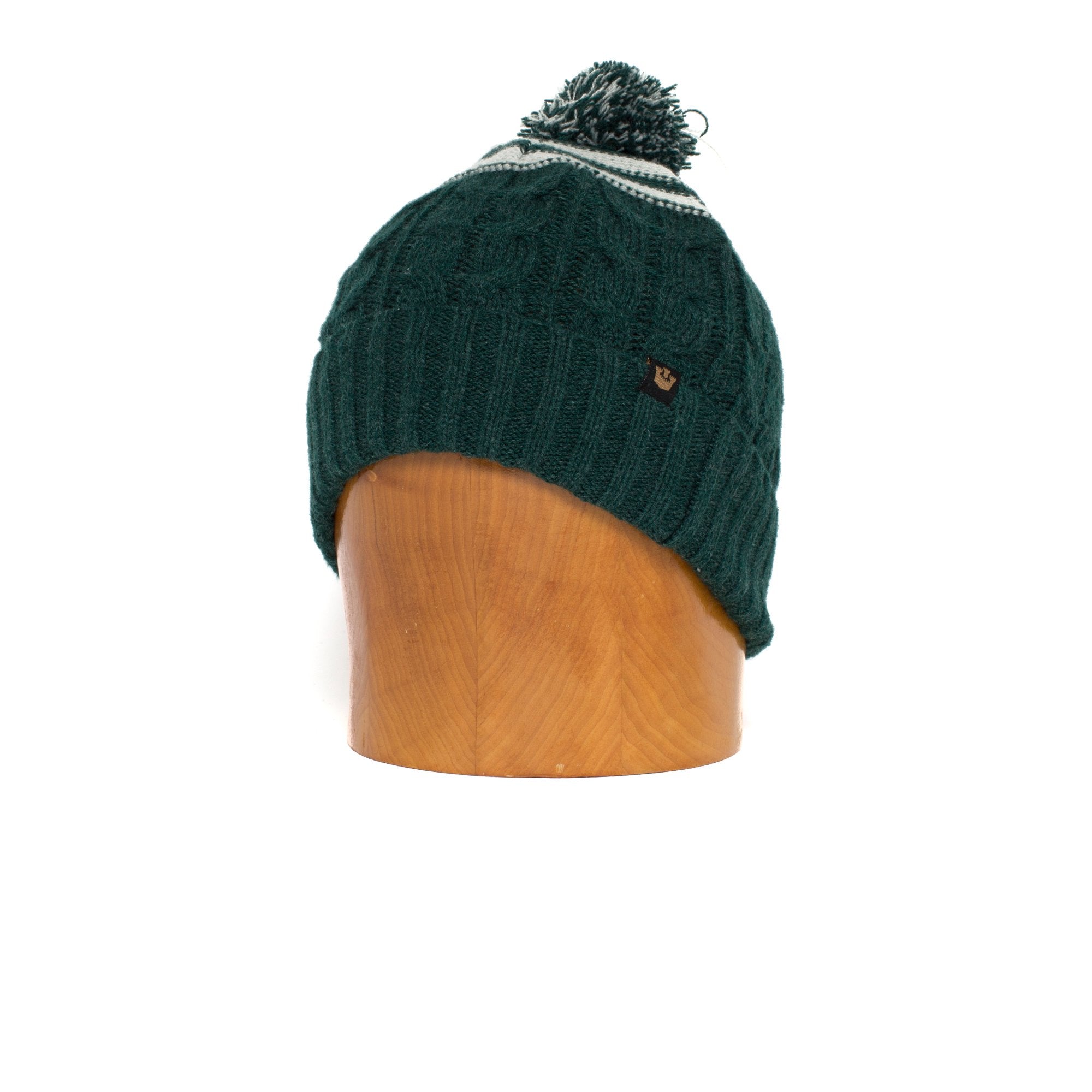 Goorin Bros. warm bear acrylic cable knit beanie Forest left side view