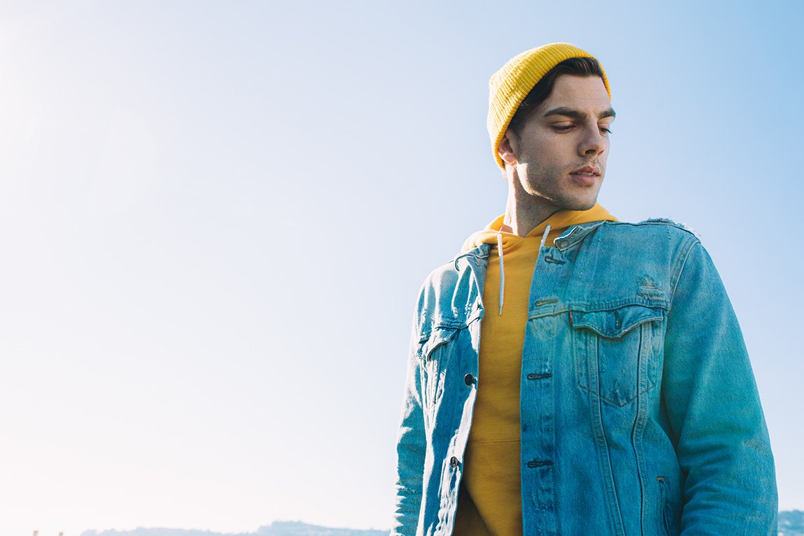 Goorin Bros. dark knight acrylic knit beanie Yellow Lifestyle Mens