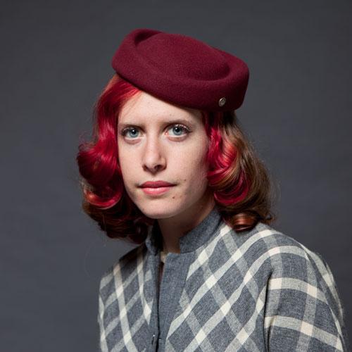 Goorin Bros. bessie smith wool blend pillbox hat Maroon womens styling