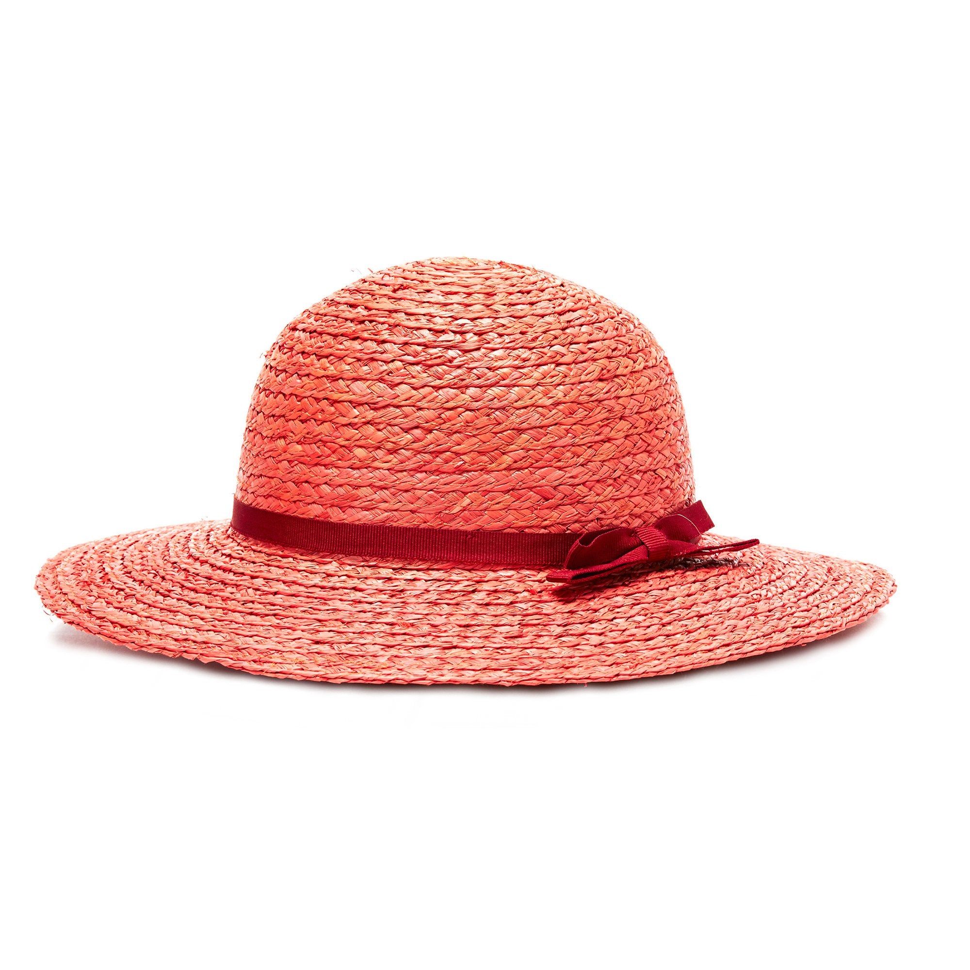 Goorin Bros. precious straw floppy hat Coral left side view