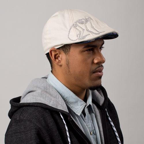 Goorin Bros. monkey brains cotton duckbill ivy flatcap White mens styling