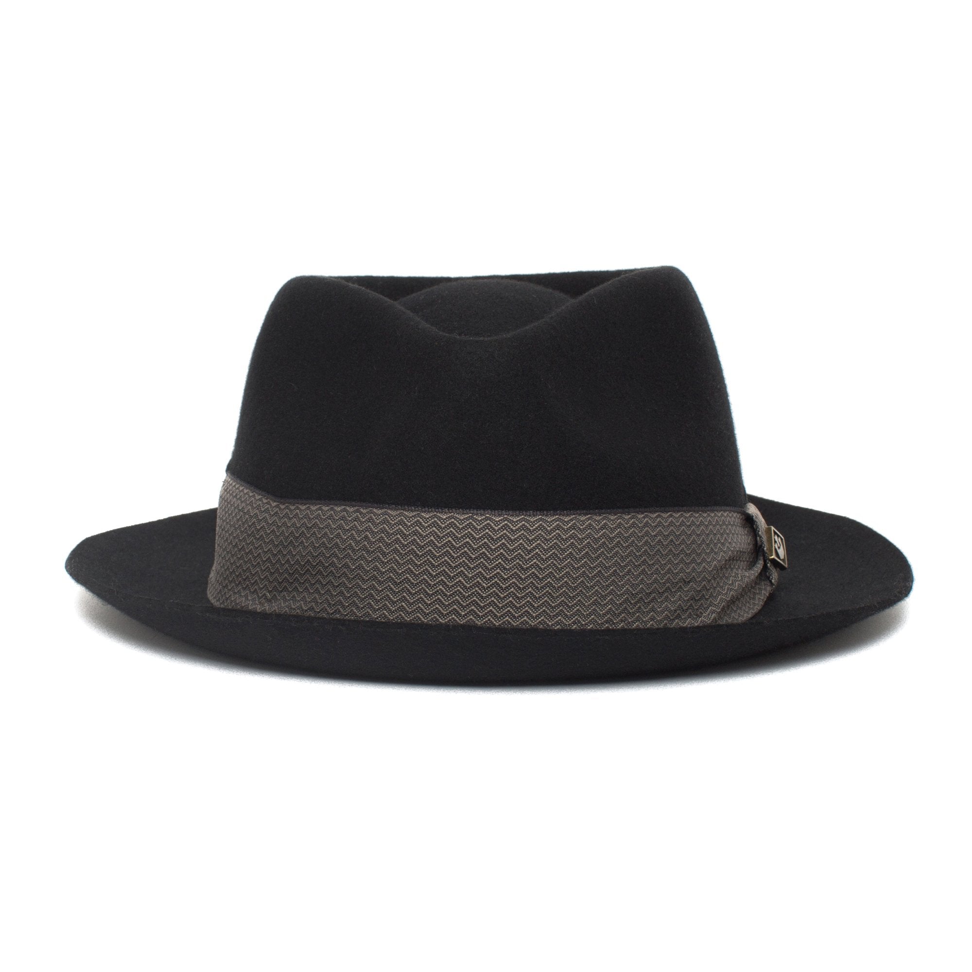 Goorin Bros. griffin teardrop short brim felt fedora hat Black front view
