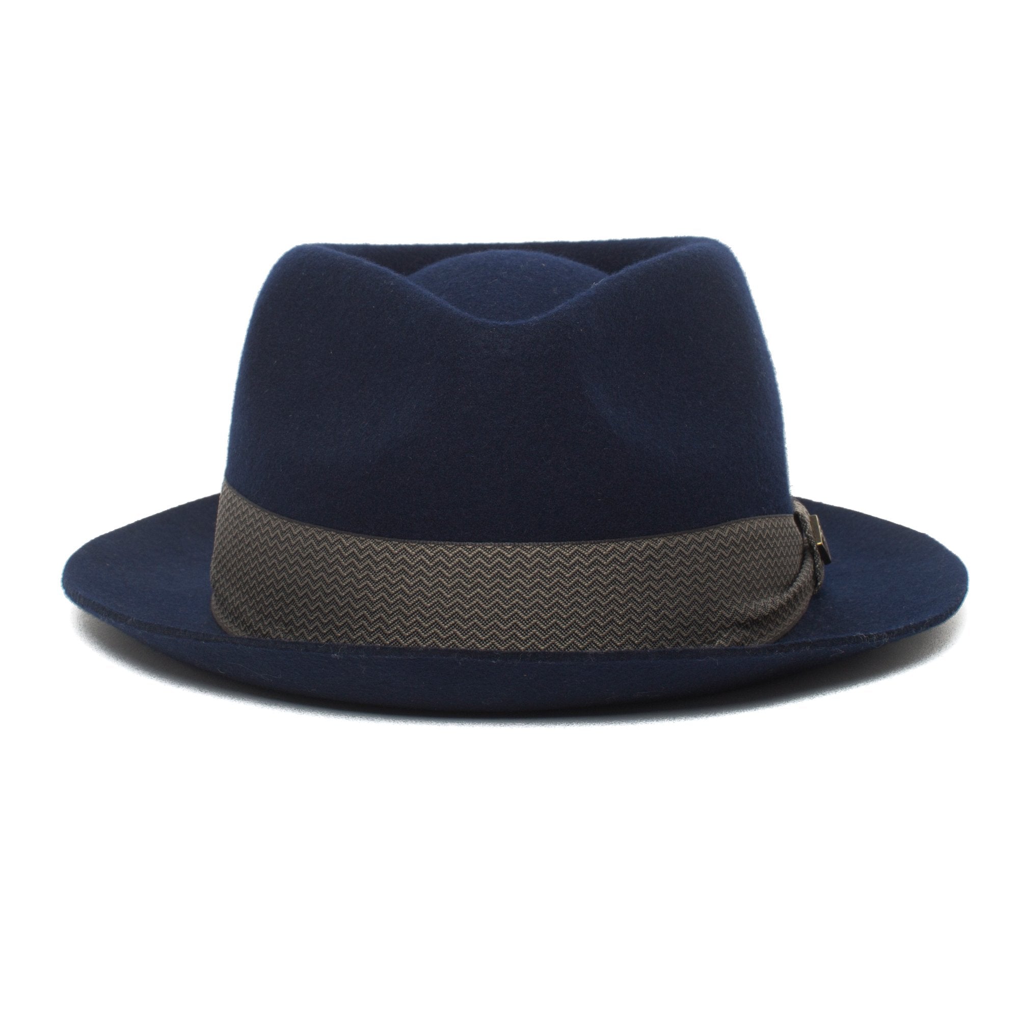 Goorin Bros. griffin teardrop short brim felt fedora hat Navy front view