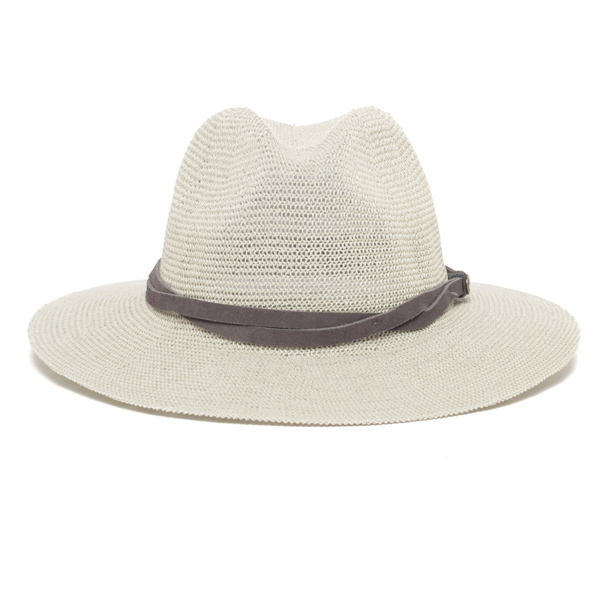Goorin Bros. fatima center dent wide brim paper poly blend fedora hat Blue front view