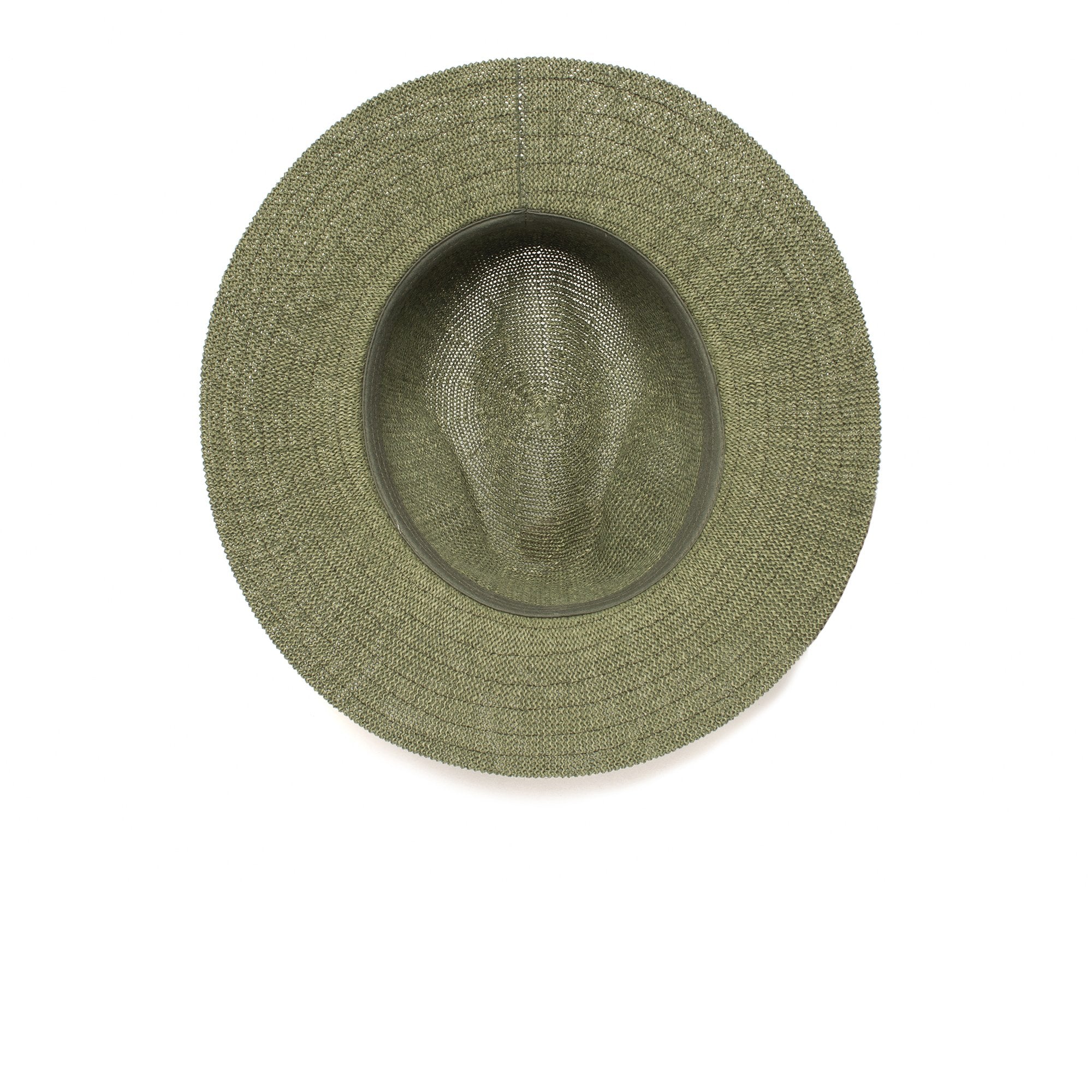 Goorin Bros. fatima center dent wide brim paper poly blend fedora hat Olive under view