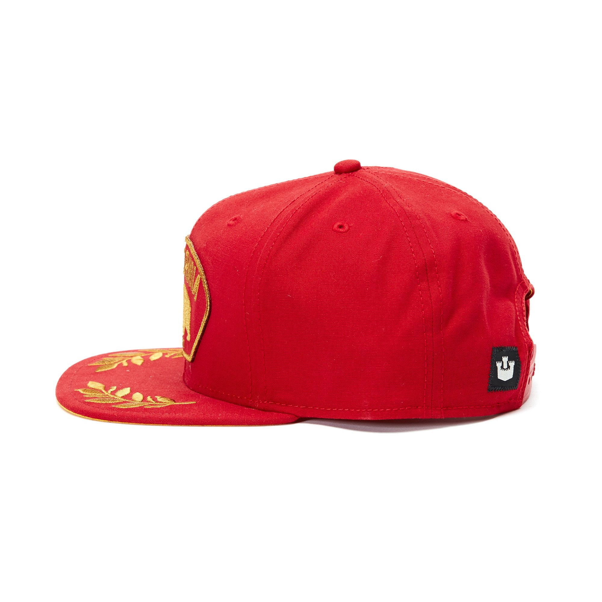 Goorin Bros. golden state cotton flat brim baseball cap Red side view