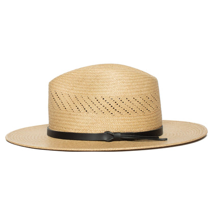 Goorin Bros. welfleet straw wide brim fedora Olive side view