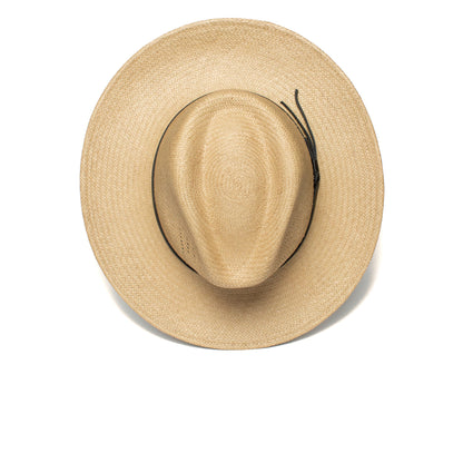 Goorin Bros. welfleet straw wide brim fedora Olive top view