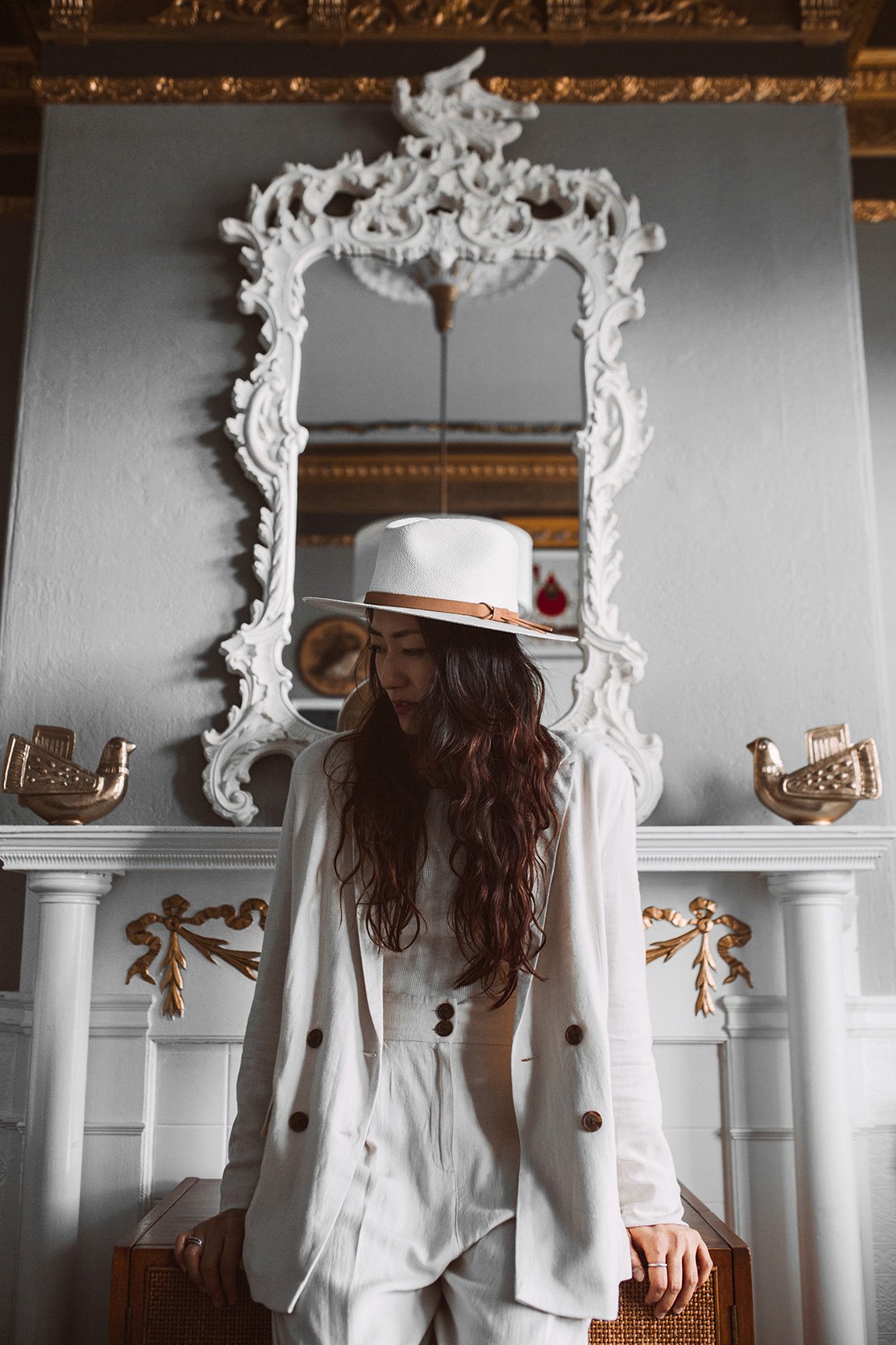 Goorin Bros. welfleet straw wide brim fedora White Lifestyle Womens