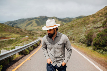Goorin Bros. welfleet straw wide brim fedora White Lifestyle Mens