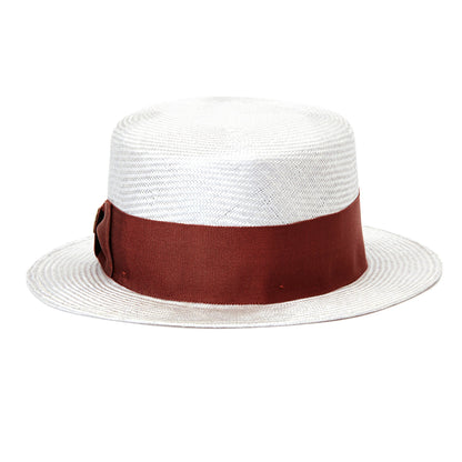 Goorin Bros. tipper prescot straw boater fedora Grey back view