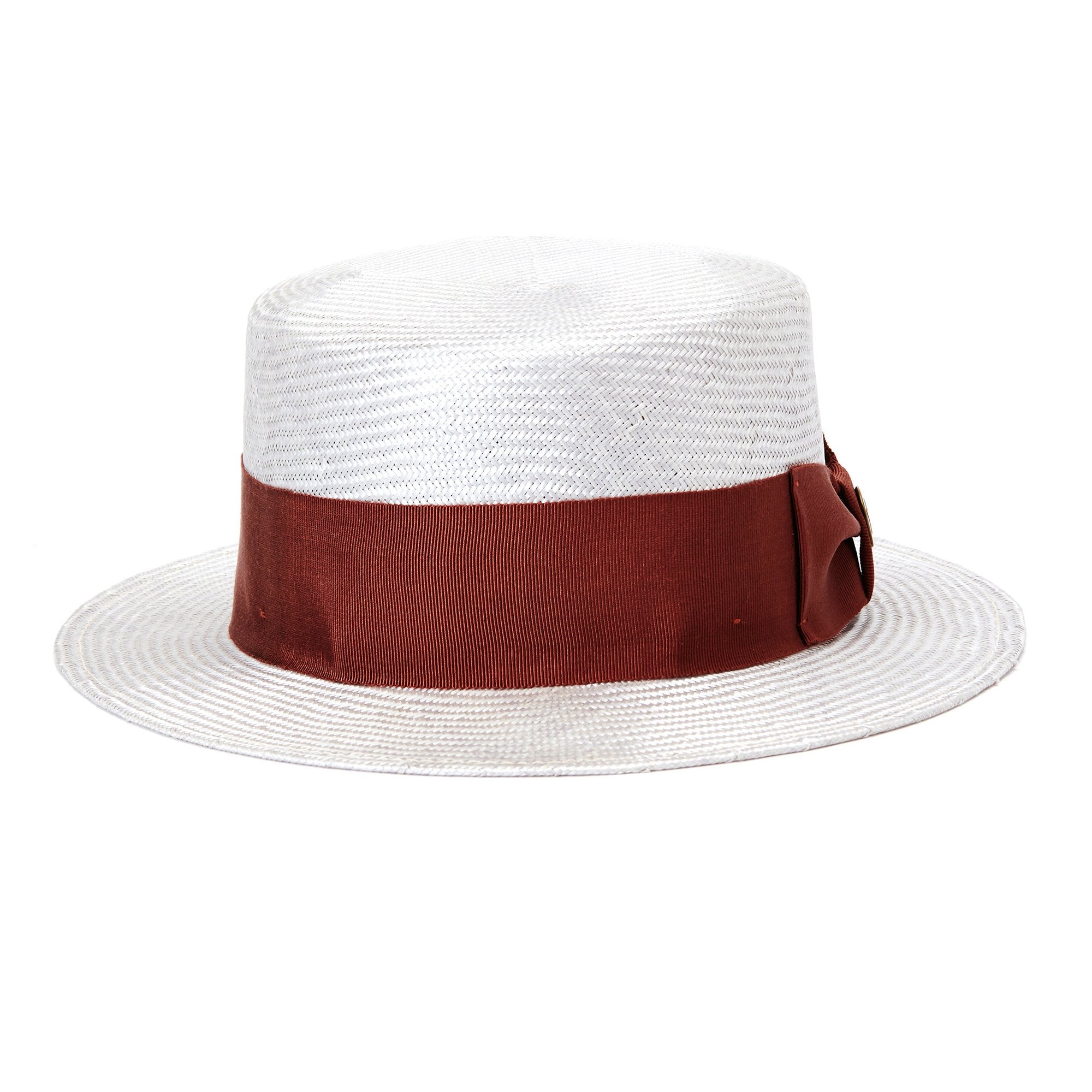 Goorin Bros. tipper prescot straw boater fedora Grey front view