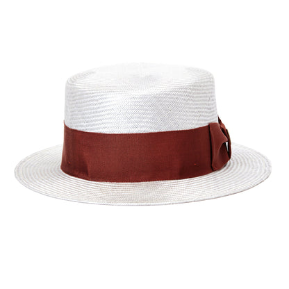 Goorin Bros. tipper prescot straw boater fedora Grey front view