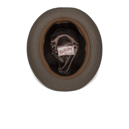 Goorin Bros. dan pines center dent medium brim linen fedora hat Khaki under view
