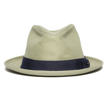 Goorin Bros. dan pines center dent medium brim linen fedora hat Sage front view