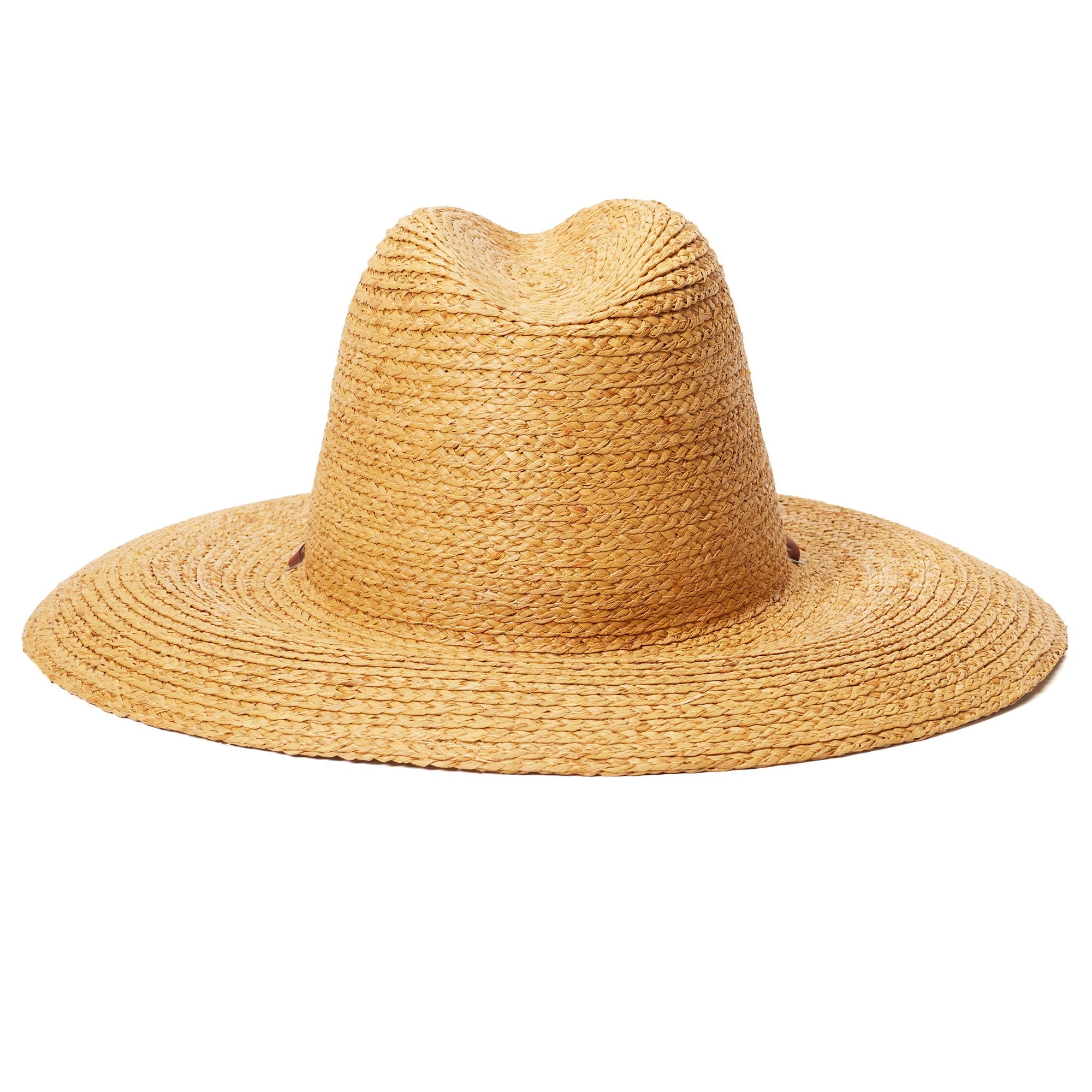 Goorin Bros. shady center dent wide brim straw fedora hat Natural back view