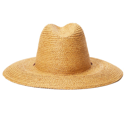 Goorin Bros. shady center dent wide brim straw fedora hat Natural back view