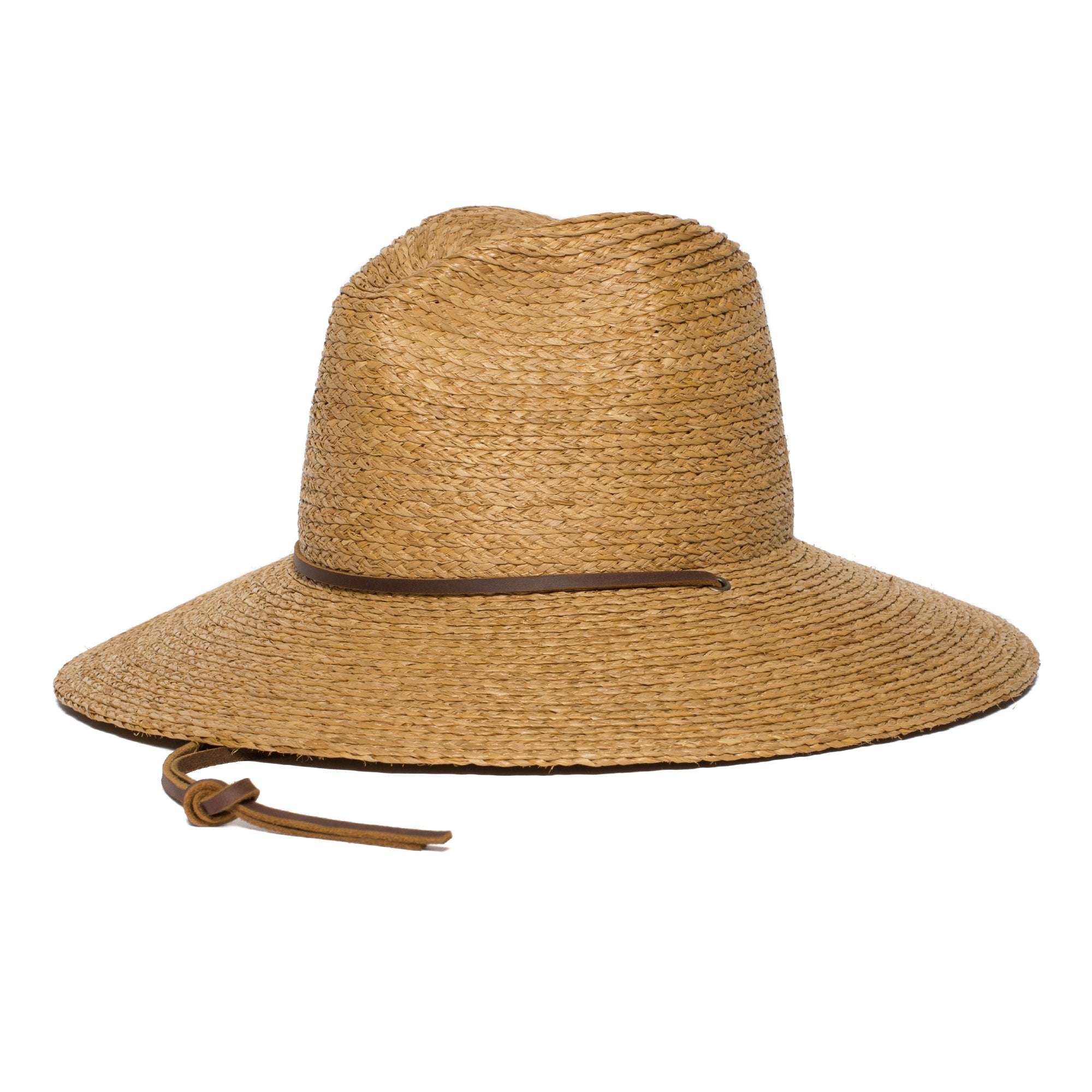 Goorin Bros. shady center dent wide brim straw fedora hat Natural left side view
