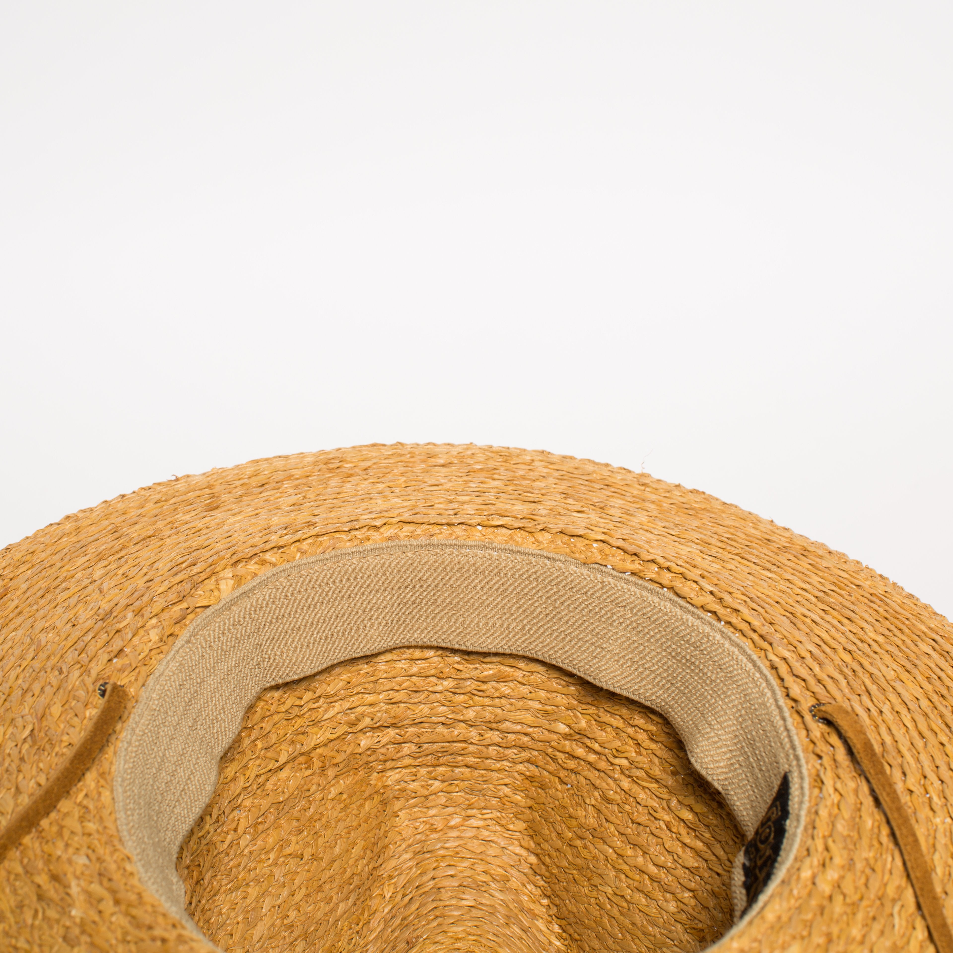 Goorin Bros. shady center dent wide brim straw fedora hat Natural  Sweatband
