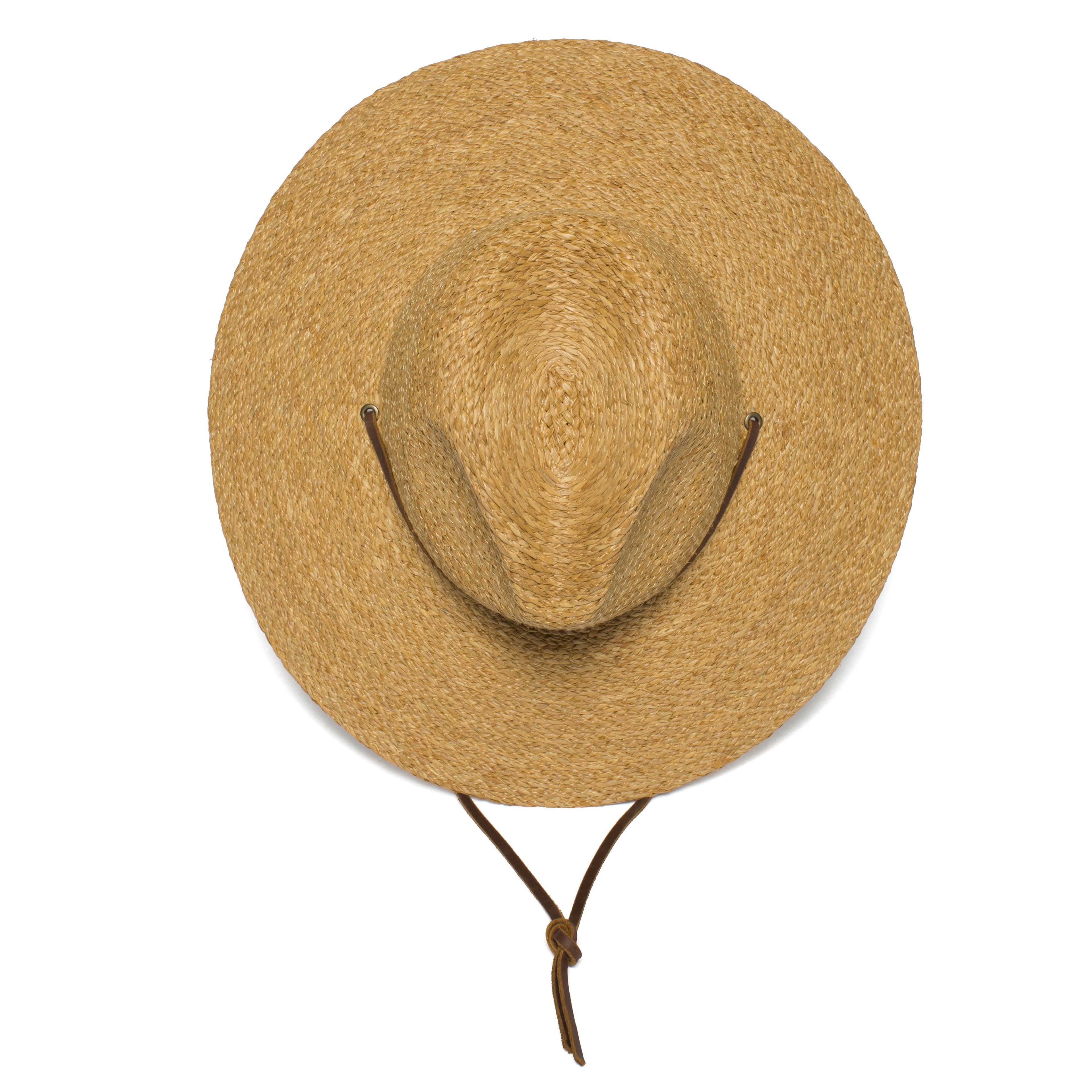 Goorin Bros. shady center dent wide brim straw fedora hat Natural top view