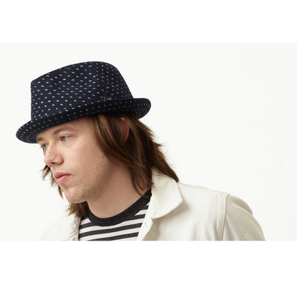 Goorin Bros. wake up cotton classic brim fedora Indigo  mens styling