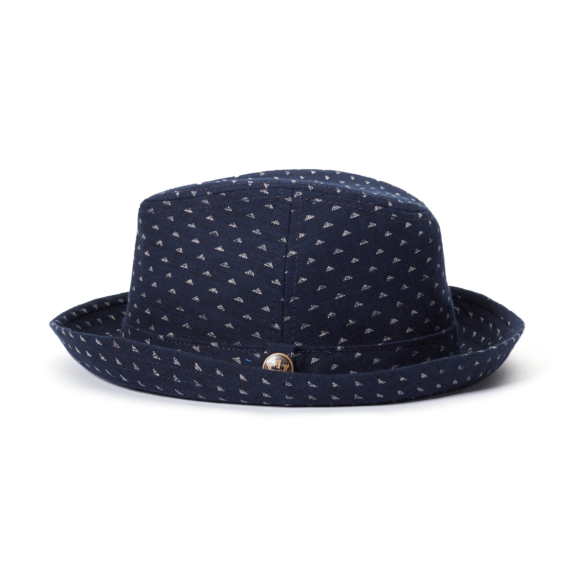 Goorin Bros. wake up cotton classic brim fedora Indigo side view
