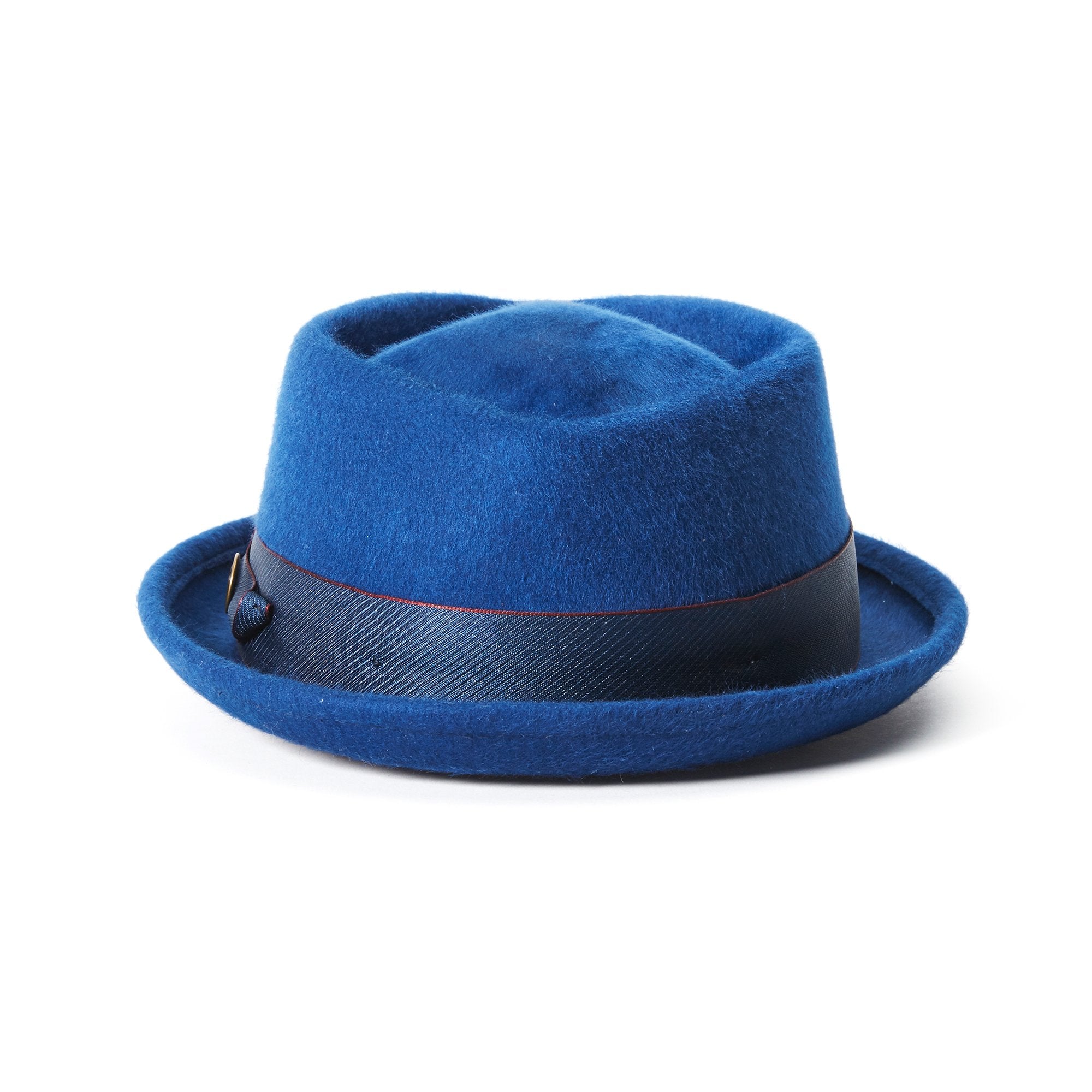 Goorin Bros. wrangell diamond short brim felt porkpie fedora hat Blue back view