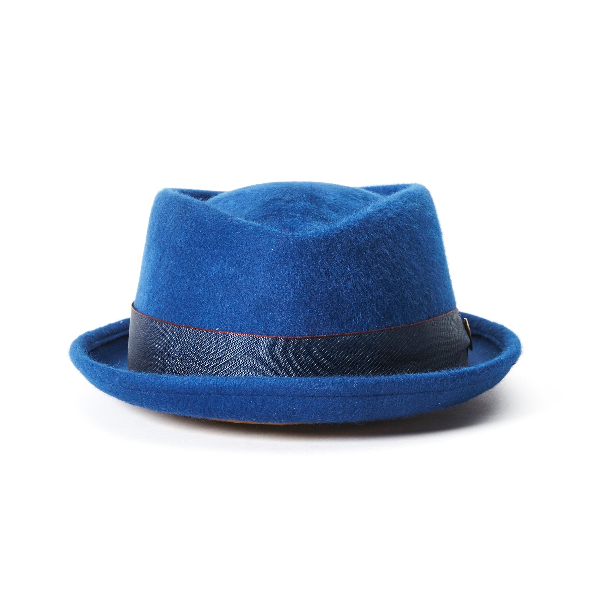 Goorin Bros. wrangell diamond short brim felt porkpie fedora hat Blue front view