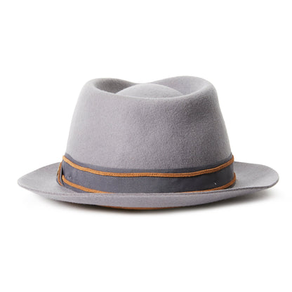 Goorin Bros. homer alaska teardrop medium brim felt fedora hat Grey back view