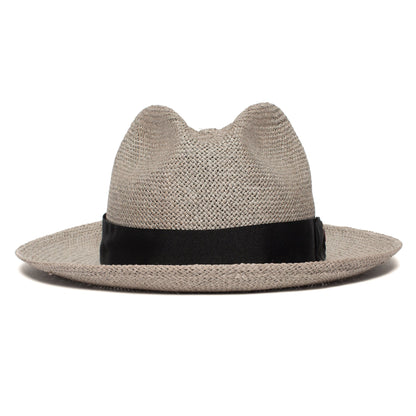 Goorin Bros. puerto lopez center dent wide brim straw fedora hat Grey front view