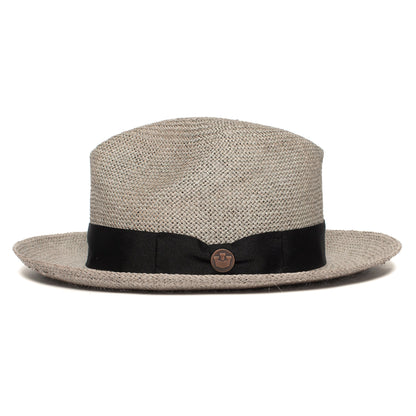 Goorin Bros. puerto lopez center dent wide brim straw fedora hat Grey side view