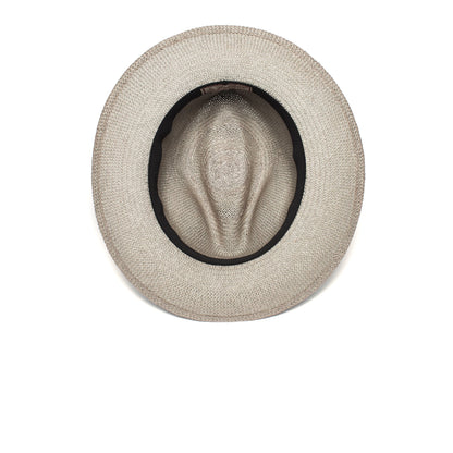 Goorin Bros. puerto lopez center dent wide brim straw fedora hat Grey under view