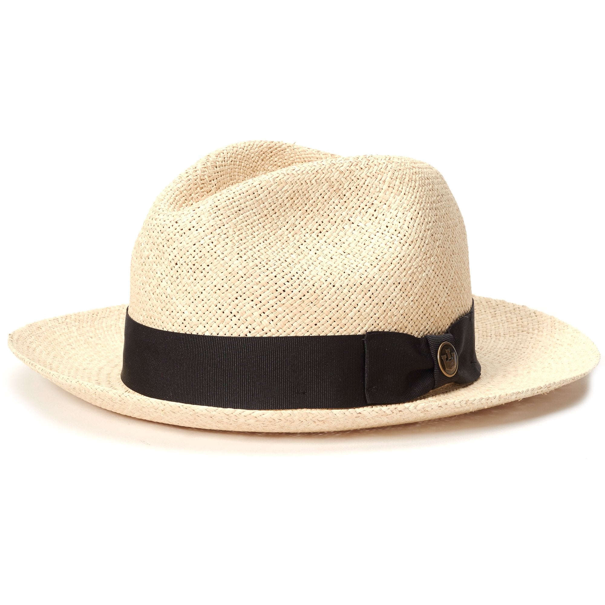 Goorin Bros. puerto lopez center dent wide brim straw fedora hat Natural left side view