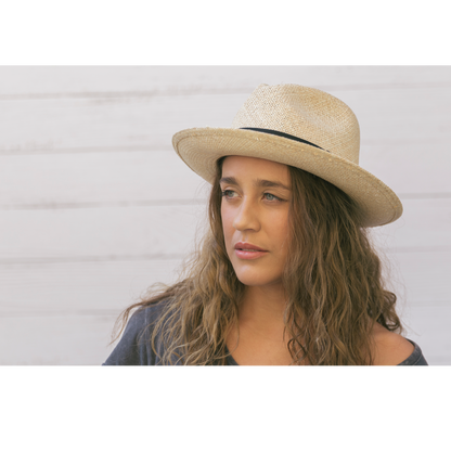 Goorin Bros. puerto lopez center dent wide brim straw fedora hat Natural  womens styling