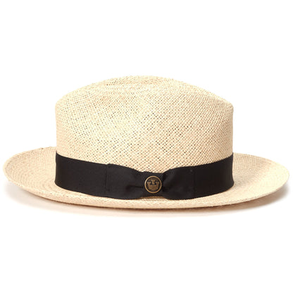 Goorin Bros. puerto lopez center dent wide brim straw fedora hat Natural side view