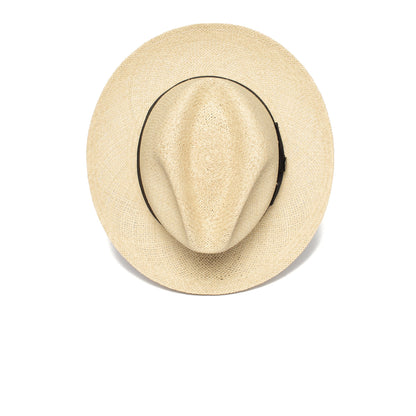 Goorin Bros. puerto lopez center dent wide brim straw fedora hat Natural top view